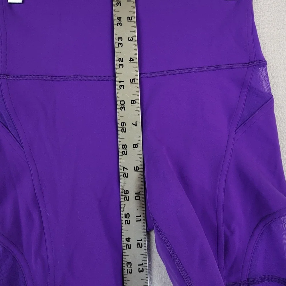 Lululemon 6 Purple Train Times Mesh Short High Rise Biker Athletic Yoga Workout